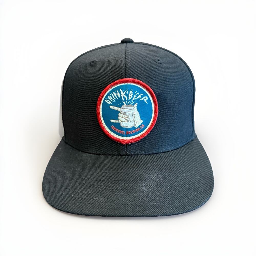 10Barrel Brewing Co Mens Black “Drink Beer” Patch Adjustable SnapBack Hat Cap